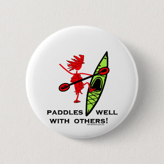 Badge Rond 5 Cm Chemise de kayak, cadeau de kayak, adhésif pour
