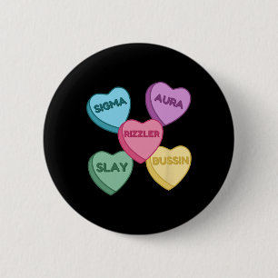 Badge Rond 5 Cm Chemise de la Saint-Valentin Rizzler Cœur de bonbo