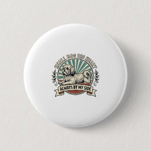 Badge Rond 5 Cm Chemise de l'amant du petit chien Compagnon gravé