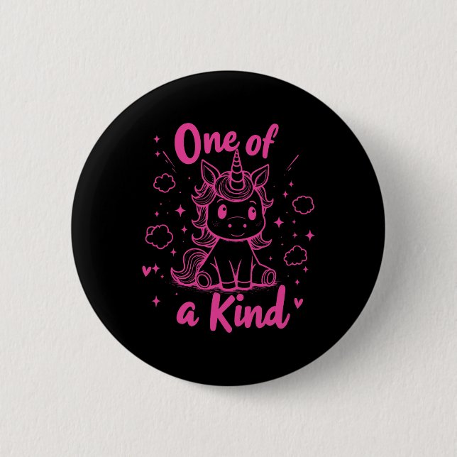 Badge Rond 5 Cm Chemise de licorne unique Mignonne Saint-Valentin  (Devant)