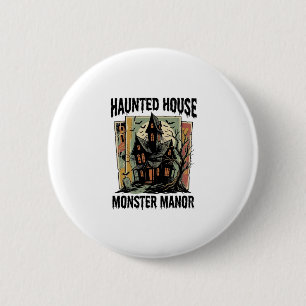 Badge Rond 5 Cm Chemise de maison hantée design vintage manoir mon