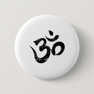 Badge Rond 5 Cm Chemise de méditation Om Spirituel Symbole indien