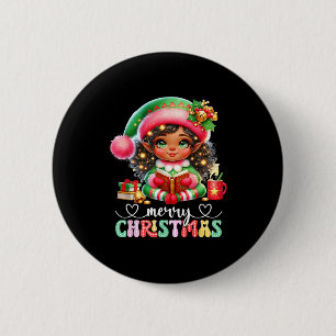 Badge Rond 5 Cm Chemise de Noël Afro-Américaine Femme Africaine No