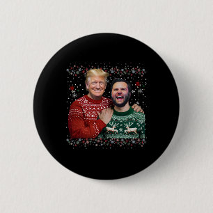 Badge Rond 5 Cm Chemise de Noël drôle et laide Trump Vance Brother