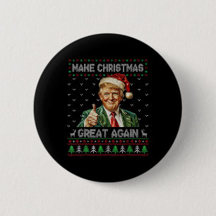 Badge Rond 5 Cm Chemise de Noël drôle Trump Faire Noël Grand A