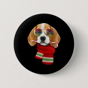 Badge Rond 5 Cm Chemise de Noël en Juillet Beagle Célibataires Amo