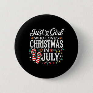 Badge Rond 5 Cm Chemise de Noël en juillet Filles Drôle d'été Plag