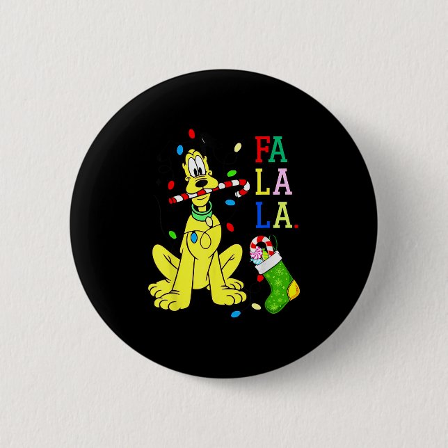 Badge Rond 5 Cm Chemise de Noël Mignonne La Fa Fa Swea  (Devant)