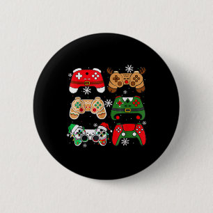 Badge Rond 5 Cm Chemise de Noël pour garçons Santa Elf Manettes de