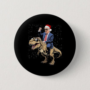 Badge Rond 5 Cm Chemise de Noël Trump Xmas T Rex Drôle Dinosaures