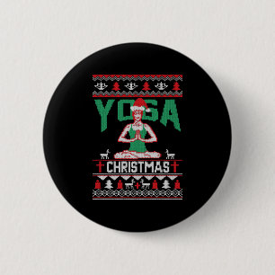 Badge Rond 5 Cm Chemise de Noël Yoga