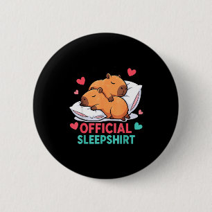 Badge Rond 5 Cm Chemise de nuit capybara mignonne pour une nuit co