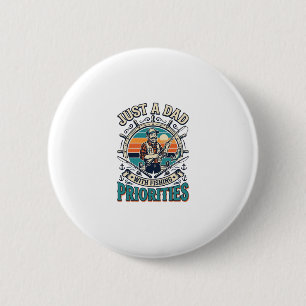 Badge Rond 5 Cm Chemise de papa de pêche de jour de père Juste un 