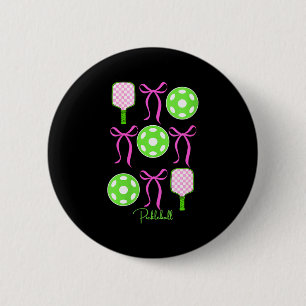 Badge Rond 5 Cm Chemise de pickleball rose prépa pour femmes que l