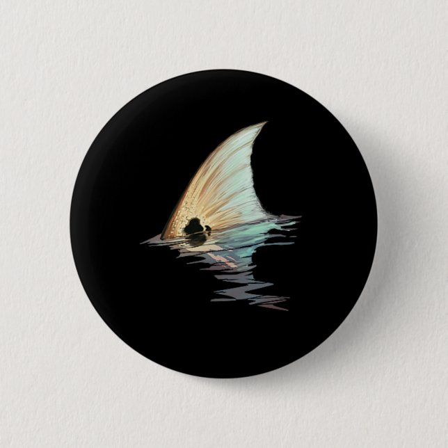 Badge Rond 5 Cm Chemise de poisson rouge à tambour rouge à queue d (Devant)