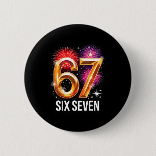 Badge Rond 5 Cm Chemise de pyjama de fête du Nouvel An 67 6 7 Mème