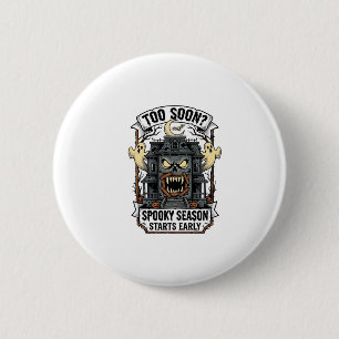 Badge Rond 5 Cm Chemise de saison effrayante Gravure vintage Hallo