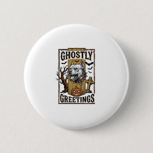 Badge Rond 5 Cm Chemise de salutations fantomatiques Gravure vinta