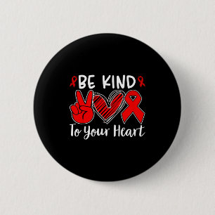 Badge Rond 5 Cm Chemise de sensibilisation à la maladie cardiaque 