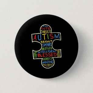Badge Rond 5 Cm Chemise de sensibilisation à l'autisme Pièce de pu
