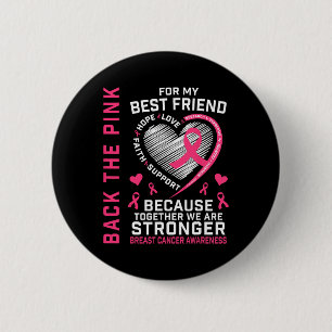 Badge Rond 5 Cm Chemise de sensibilisation au cancer du sein rose