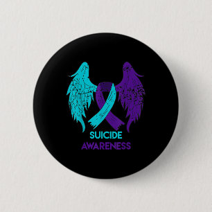 Badge Rond 5 Cm Chemise de sensibilisation au suicide ailes et rub
