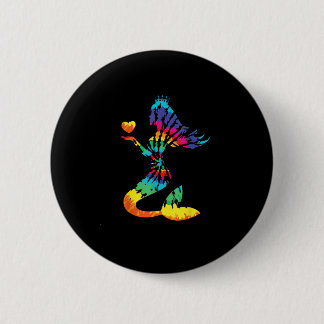 Badge Rond 5 Cm Chemise de sirène à Cravate arc-en-ciel dans les a