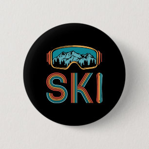Badge Rond 5 Cm Chemise De Ski D'Hiver Rétro Pour Hommes Femmes Ne
