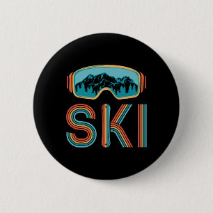 Badge Rond 5 Cm Chemise De Ski D'Hiver Rétro Pour Hommes Femmes Ne