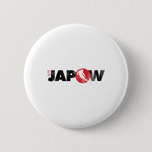 Badge Rond 5 Cm Chemise de ski Japon Japow Powder Skiing Drapeau j
