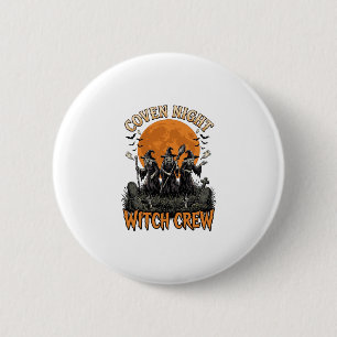 Badge Rond 5 Cm Chemise de sorcière Halloween gravée vintage Coven