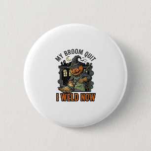 Badge Rond 5 Cm Chemise de Soudure Halloween Dessin de Balai de So