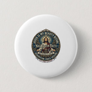 Badge Rond 5 Cm Chemise de technicien en onglerie Jésus Artiste On