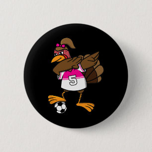 Badge Rond 5 Cm Chemise de Thanksgiving pour filles de soccer Dab