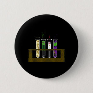 Badge Rond 5 Cm Chemise de tube à essai de scientifique fou drôle