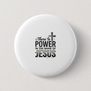 Badge Rond 5 Cm Chemise de typographie vintage religieuse Puissanc