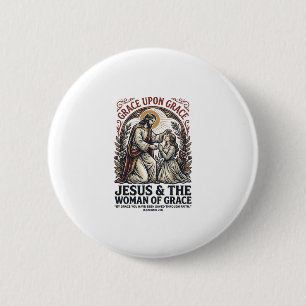Badge Rond 5 Cm Chemise d'encouragement pour femmes Jésus Ménopaus