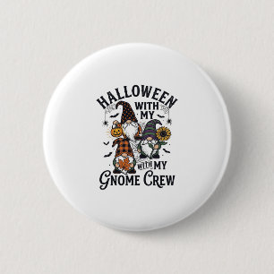Badge Rond 5 Cm Chemise d'équipage de gnome Halloween Gravure Vint