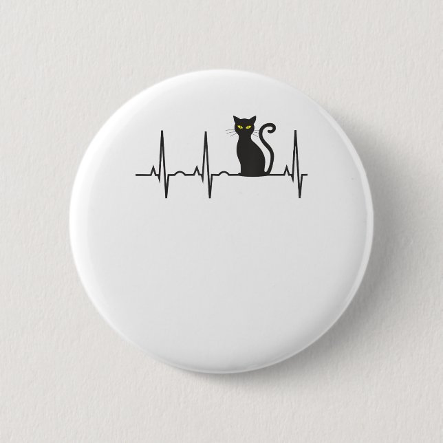 Badge Rond 5 Cm Chemise d'Halloween Chat Noir - Meilleure oreille  (Devant)