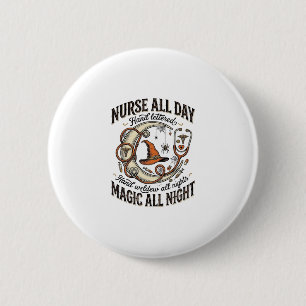 Badge Rond 5 Cm Chemise d'infirmière Halloween Sorcière Médicale É