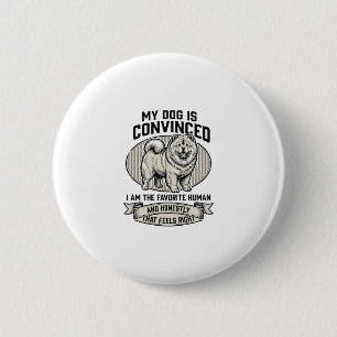 Badge Rond 5 Cm Chemise drôle d'amant de chien avec gravure vintag