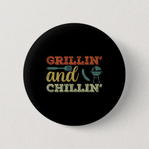 Badge Rond 5 Cm Chemise drôle de BBQ pour hommes vintage griller e