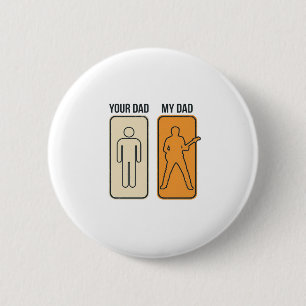 Badge Rond 5 Cm Chemise drôle de conception de guitare de papa gra
