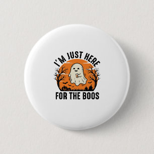 Badge Rond 5 Cm Chemise drôle de fantôme d'Halloween juste ici pou