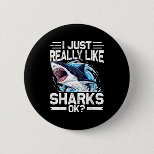 Badge Rond 5 Cm Chemise drôle de requin pour hommes femmes animal