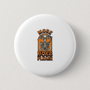 Badge Rond 5 Cm Chemise drôle de squelette de patron vintage Hallo