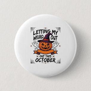 Badge Rond 5 Cm Chemise drôle d'Halloween avec des fantômes de cit