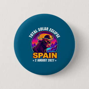 Badge Rond 5 Cm Chemise Éclipse Solaire Totale Espagne Août