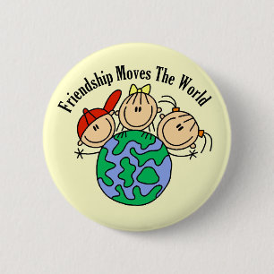 Badge Rond 5 Cm Chemise et Cadeaux Amitié fait tourner le Monde