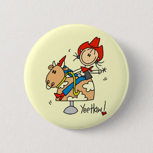Badge Rond 5 Cm Chemise et Cadeaux Cowgirl Yee Haw